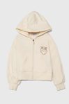 Дитяча кофта Pinko Up колір бежевий з капюшоном з аплікацією (3458208)