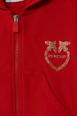 Дитяча кофта Pinko Up колір червоний з капюшоном з аплікацією (3458213)