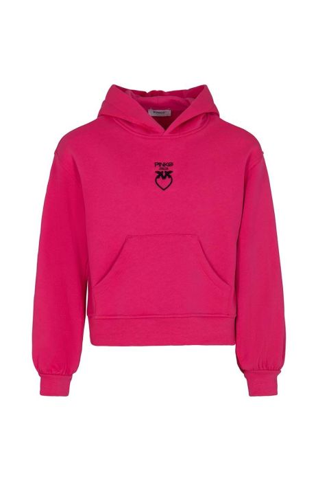 Дитяча бавовняна кофта Pinko Up колір фіолетовий з капюшоном з принтом