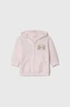 Кофта для немовлят United Colors of Benetton колір рожевий з капюшоном з принтом (3601257)