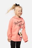 Дитяча бавовняна кофта Coccodrillo колір рожевий з капюшоном з принтом (3634295)