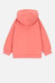 Дитяча бавовняна кофта Coccodrillo колір рожевий з капюшоном з принтом (3634295)