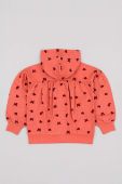 Дитяча бавовняна кофта zippy колір рожевий з капюшоном візерунок