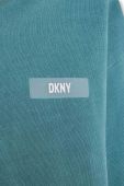 Дитяча бавовняна кофта Dkny колір зелений з капюшоном однотонна (3511304)