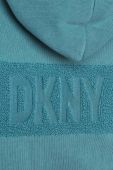 Дитяча бавовняна кофта Dkny колір зелений з капюшоном однотонна (3511306)