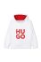 Дитяча кофта HUGO колір білий з капюшоном з принтом (3458231)