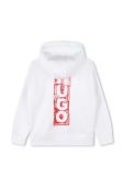 Дитяча кофта HUGO колір білий з капюшоном з принтом (3453611)