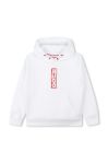 Дитяча кофта HUGO колір білий з капюшоном з принтом (3453622)