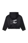 Дитяча кофта Karl Lagerfeld колір чорний з капюшоном з принтом (3453637)