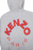 Дитяча кофта Kenzo Kids колір сірий з капюшоном з аплікацією (3449933)