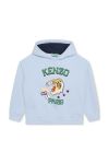 Дитяча кофта Kenzo Kids з капюшоном з принтом колір блакитний (3407310)