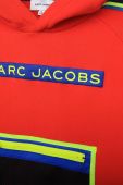 Дитяча бавовняна кофта Marc Jacobs колір червоний з капюшоном візерунок (3449938)