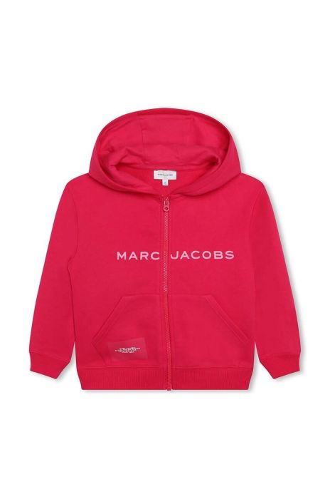 Дитяча кофта Marc Jacobs колір червоний з капюшоном з принтом (3453718)