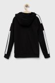 Дитяча кофта adidas Performance колір чорний з капюшоном з аплікацією