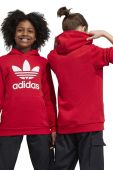 Дитяча кофта adidas Originals TREFOIL колір червоний з капюшоном з принтом