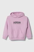 Дитяча кофта adidas колір фіолетовий з капюшоном з принтом (3441580)