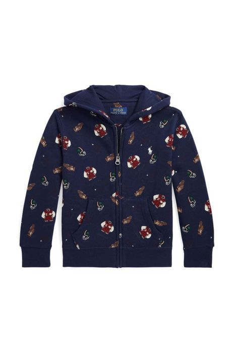 Кофта Polo Ralph Lauren колір синій з капюшоном візерунок
