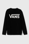 Дитяча бавовняна кофта Vans VANS CLASSIC CREW колір чорний з принтом