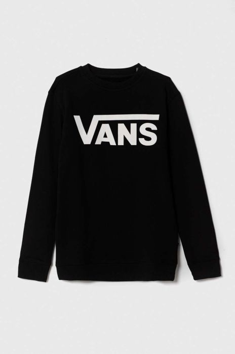 Дитяча бавовняна кофта Vans VANS CLASSIC CREW колір чорний з принтом