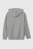 Дитяча бавовняна кофта United Colors of Benetton колір сірий з капюшоном візерунок (3390474)