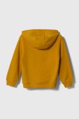 Дитяча бавовняна кофта United Colors of Benetton колір жовтий з капюшоном візерунок (3388199)