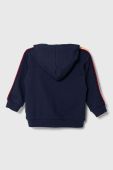 Дитяча бавовняна кофта United Colors of Benetton колір синій з капюшоном з принтом (3393815)