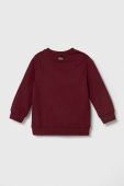 Дитяча бавовняна кофта Lacoste колір бордовий з принтом