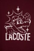 Дитяча бавовняна кофта Lacoste колір бордовий з принтом
