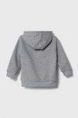 Дитяча кофта Lacoste колір сірий з капюшоном однотонна