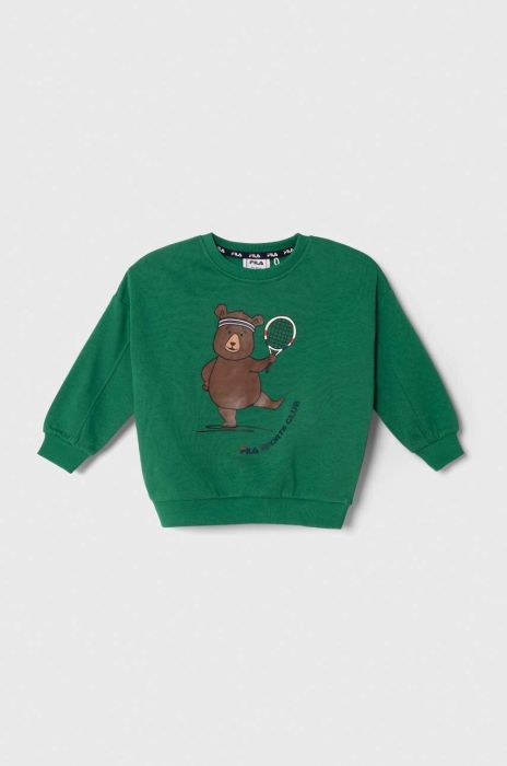 Кофта Fila TETTAU crew neck колір зелений з принтом