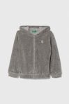 Дитяча кофта United Colors of Benetton колір сірий з капюшоном однотонна (3407325)
