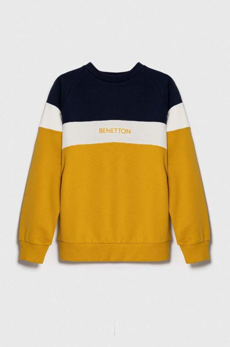 Дитяча кофта United Colors of Benetton колір жовтий з аплікацією