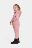 Дитяча кофта Didriksons CORIN KIDS FULLZIP колір рожевий з капюшоном однотонна