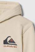 Дитяча кофта Quiksilver OMNI LOGO OTLR колір бежевий з капюшоном з принтом