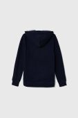 Дитяча кофта United Colors of Benetton колір синій з капюшоном меланж