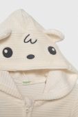Дитяча кофта United Colors of Benetton колір бежевий з капюшоном однотонна (3601538)