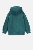 Дитяча кофта Coccodrillo колір зелений з капюшоном з принтом (3557595)
