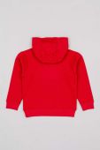 Дитяча бавовняна кофта zippy колір червоний з капюшоном з принтом (3688322)