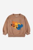 Дитяча бавовняна кофта Bobo Choses колір коричневий з принтом