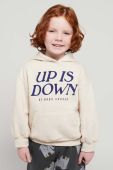 Дитяча бавовняна кофта Bobo Choses колір бежевий з капюшоном з принтом