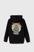 Дитяча кофта Vans VN000AK6BLK1 HAUNTED HOUSE OF VANS P колір чорний з капюшоном з принтом