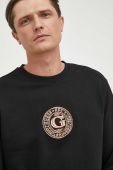 Бавовняна кофта Guess чоловіча колір чорний з аплікацією