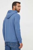 Кофта Guess чоловіча з капюшоном однотонна колір блакитний