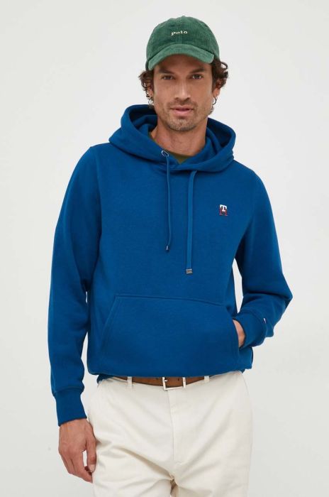 Кофта Tommy Hilfiger чоловіча з капюшоном з аплікацією колір блакитний (3407328)