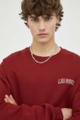 Бавовняна кофта Les Deux Blake чоловіча колір бордовий з принтом
