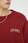 Бавовняна кофта Les Deux Blake чоловіча колір бордовий з принтом