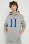 Бавовняна кофта Les Deux чоловіча колір сірий з капюшоном меланж