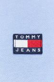 Бавовняна кофта Tommy Jeans чоловіча з капюшоном з аплікацією колір блакитний (3283995)