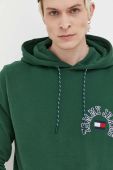 Кофта Tommy Jeans чоловіча колір зелений з капюшоном з аплікацією (3281768)