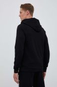 Бавовняна кофта BOSS чоловіча колір чорний з капюшоном з принтом (3353881)